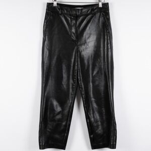 Aritzia Babaton‎ Command Cropped Vegan Leather Pants Black Size 6